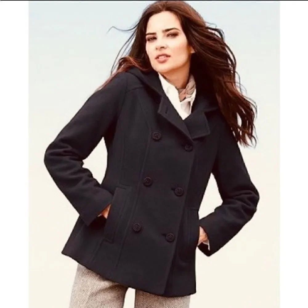 Jason Kole Double-Breasted Pea Coat Gray Size L